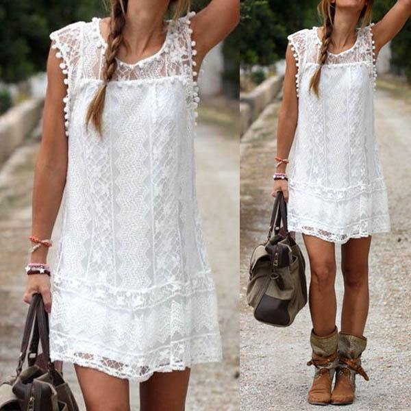 Boho Lace Short Dress