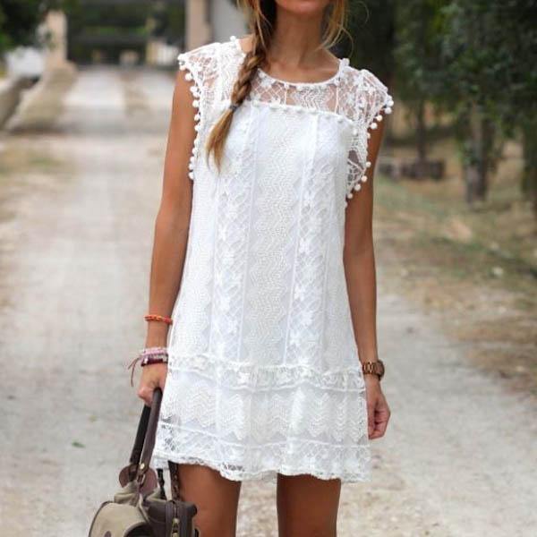 Boho Lace Short Dress